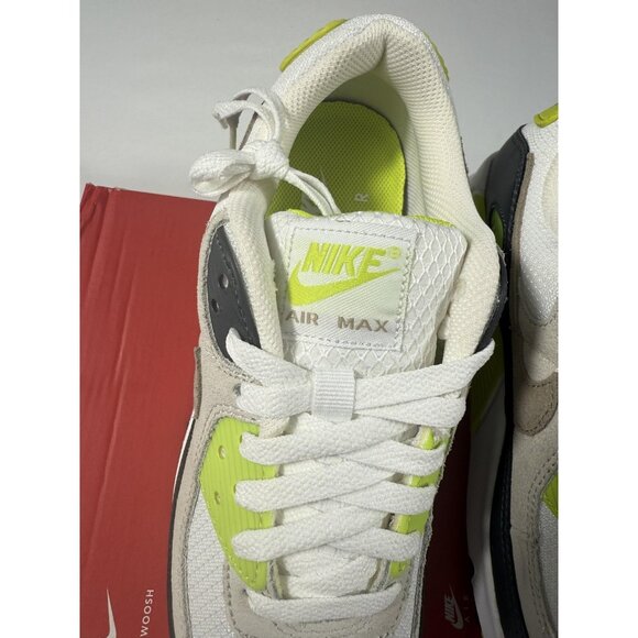New Nike Air Max 90 Shoes Mens Size 7 White Khaki Cyber Volt Sneakers DM0029-107 - Picture 3 of 11